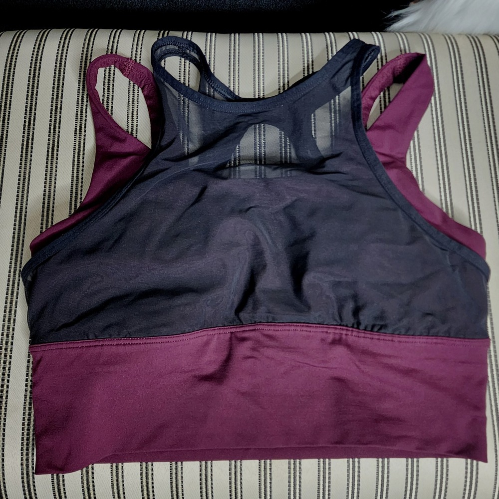 Lululemon Double Tap Sports Bra II Dark Adobe Black Mesh Gym Active Athleisure 6